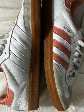 Adidas Women's White and Orange Trainers